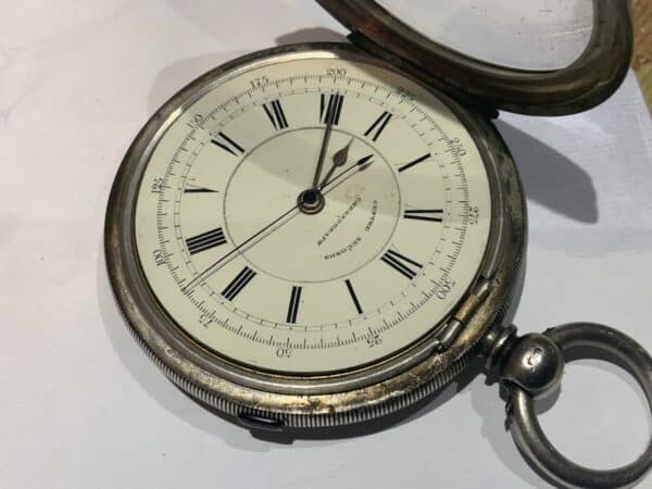 Chronograph Silver cased Coventry pocket watch Antique Clocks 4
