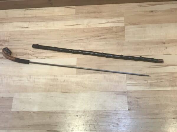 Irish Blackthorn gentleman’s walking stick sword stick Victorian