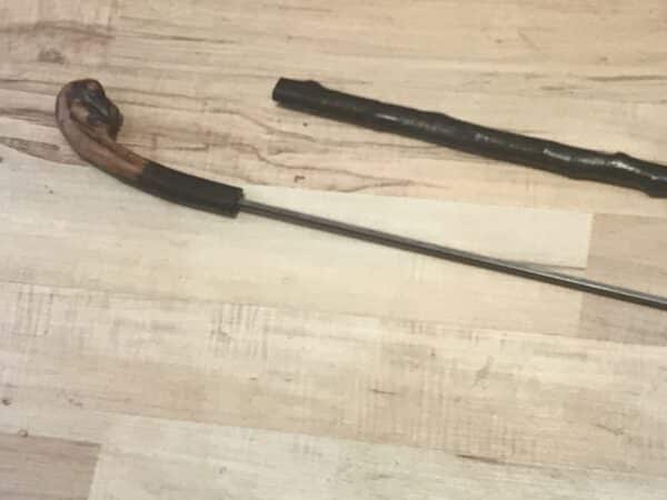 Irish Blackthorn gentleman’s walking stick sword stick Victorian - Image 6