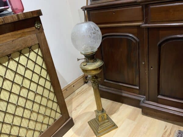 Oil lamp Victorian German floor standing Antique Lighting 3