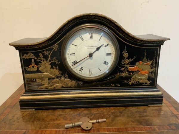 Mappin & Webb chinoiserie mantle clock Antique Clocks 3