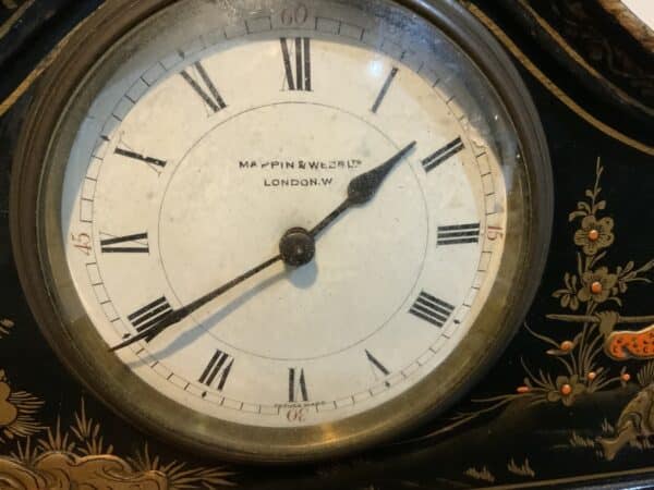 Mappin & Webb chinoiserie mantle clock Antique Clocks 6