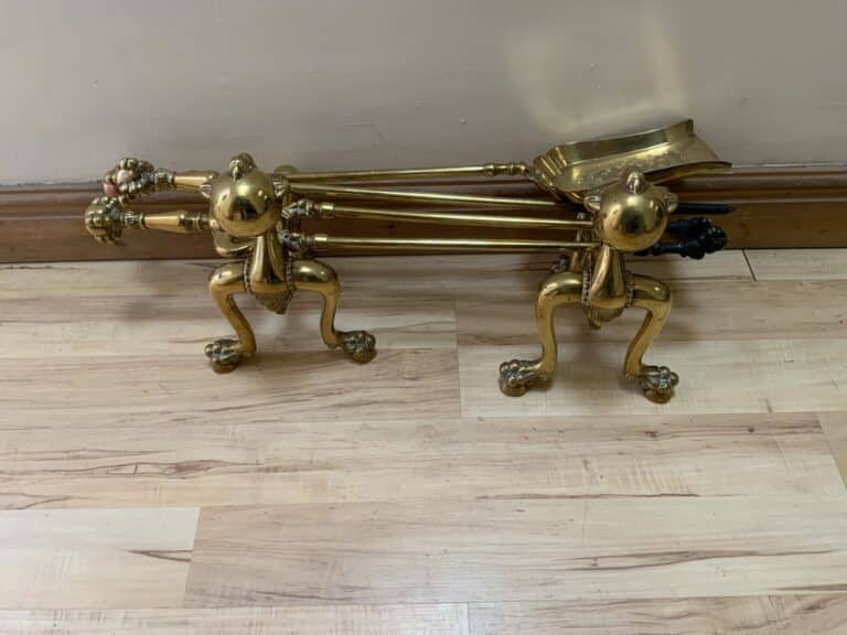 Fireside Dogs with irons Victorian