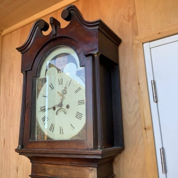 Grandfather Clock 8 day moon roller Antique Clocks 11