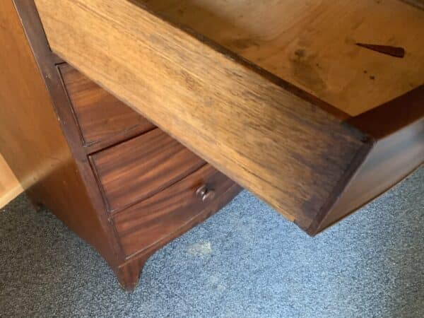 Georgian Bow fronted mahogany chest of two over three drawers Antique Chest Of Drawers 6