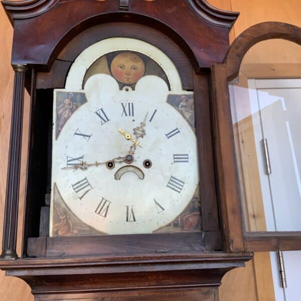 Grandfather Clock 8 day moon roller Antique Clocks 19