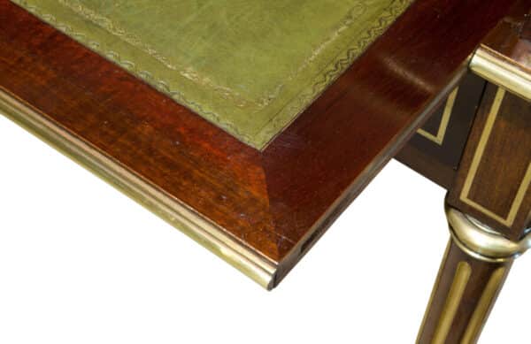 French 19thc Louis XVI style brass inlaid cylinder desk - Image 6