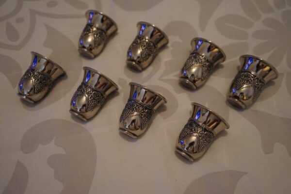 Vintage Judaica Shabbat Kiddush Cup Wine Fountain with 8 Small Kiddush Cups - Image 8