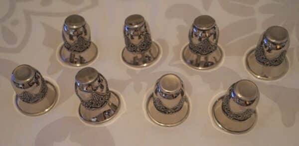 Vintage Judaica Shabbat Kiddush Cup Wine Fountain with 8 Small Kiddush Cups - Image 9