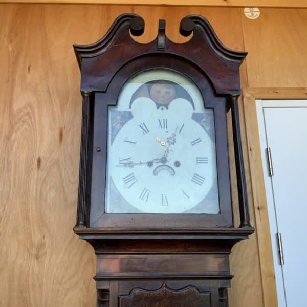 Grandfather Clock 8 day moon roller Antique Clocks 10