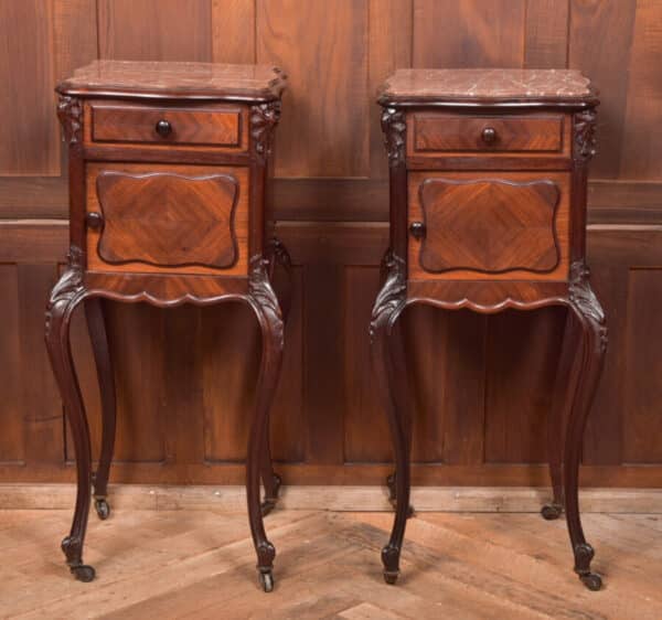 Pair Of French Marble Top Bedside Cabinets/ Pot Cupboards SAI2575 Antique Cabinets 3