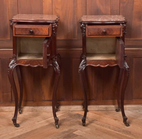 Pair Of French Marble Top Bedside Cabinets/ Pot Cupboards SAI2575 Antique Cabinets 13