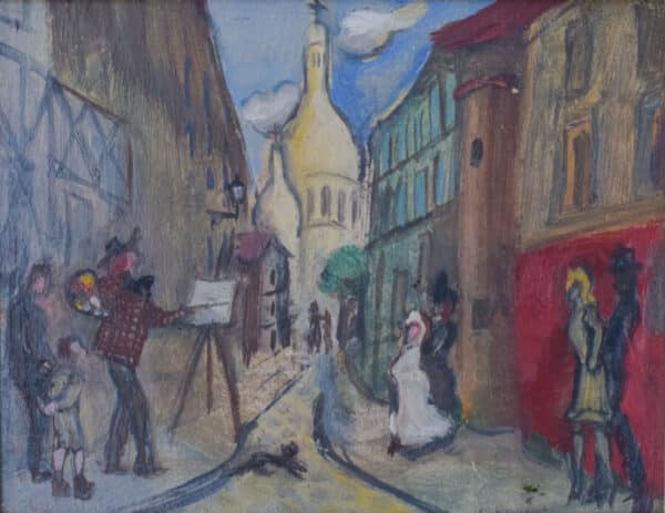 Montmartre Scene – Style of Michel Georges-Michel french art Antique Art 4
