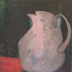 Modernist Still Life with Jug Abstract Oil Painting Antique Art