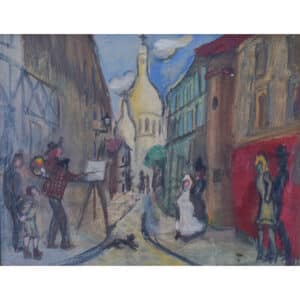 Montmartre Scene – Style of Michel Georges-Michel french art Antique Art