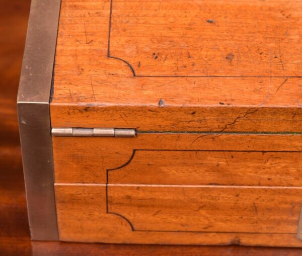 Military Campaign Camphor Wood Roll Top Writing Slope SAI1893 - Image 4