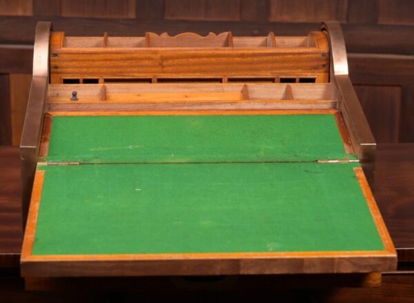 Military Campaign Camphor Wood Roll Top Writing Slope SAI1893 Antique Boxes 14