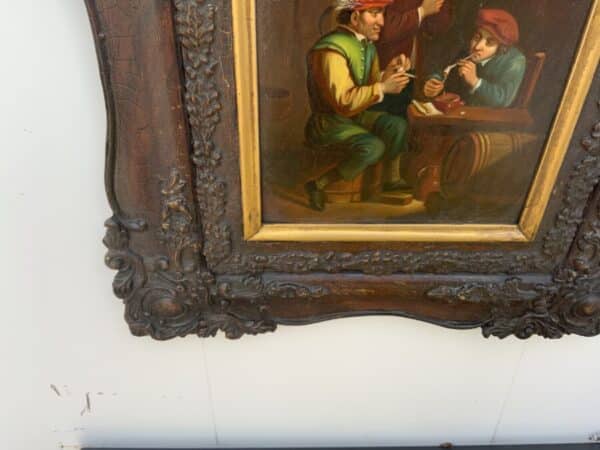 Painting Dutch Masterpiece oil on copper in quality frame Antique Art 7