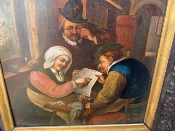 Painting Dutch Masterpiece oil on copper in quality frame Antique Art 7