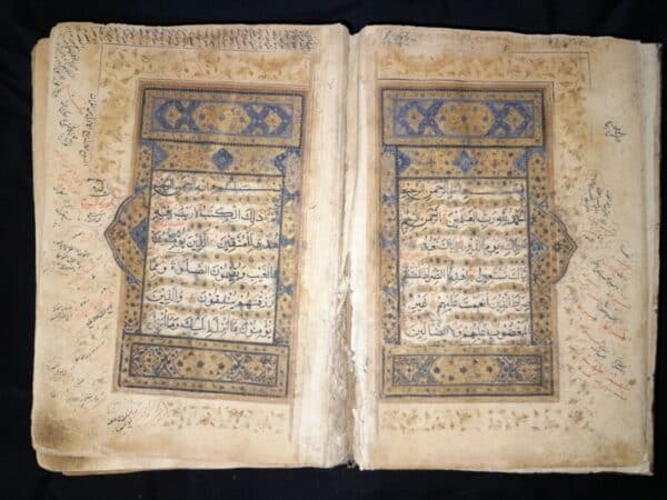 Antique islamic mughal HANDWRITTEN Quran manuscript 17th C Book Antique Art 3