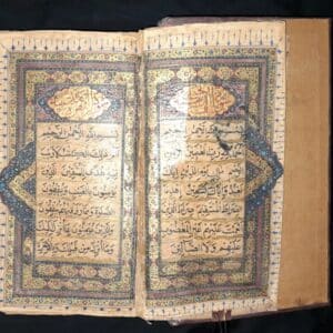 Rare Antique mughal HANDWRITTEN Quran manuscript with lacqured binding 18th C Book Antique Art