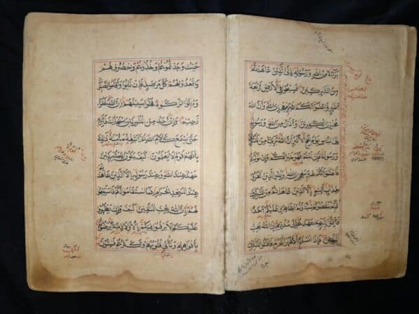 Antique islamic mughal HANDWRITTEN Quran manuscript 17th C - Image 7