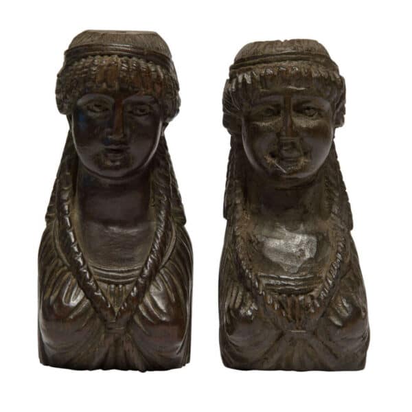 18thc carved oak bust & 1 other - Image 4