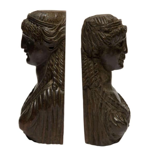 18thc carved oak bust & 1 other - Image 3