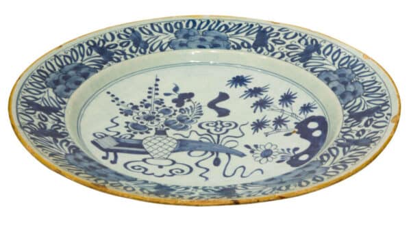 19thc Dutch Delft blue & white charger c1780