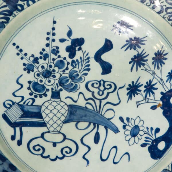 19thc Dutch Delft blue & white charger c1780 - Image 2