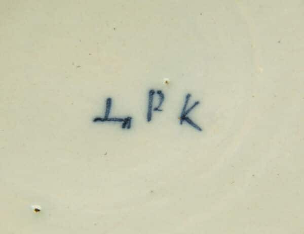 19thc Dutch Delft blue & white charger c1780 - Image 7