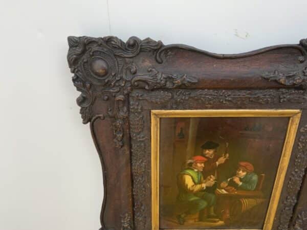 Painting Dutch Masterpiece oil on copper in quality frame Antique Art 5