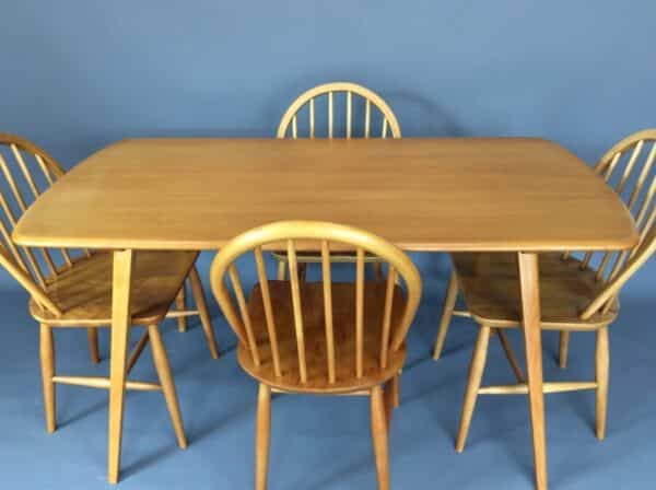 Mid Century Ercol Dining Table and Four Chairs - Image 2