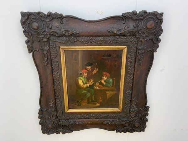Painting Dutch Masterpiece oil on copper in quality frame Antique Art 3