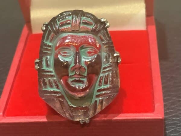 Egyptian Pharaohs head ring Victorian Antique Jewellery 3