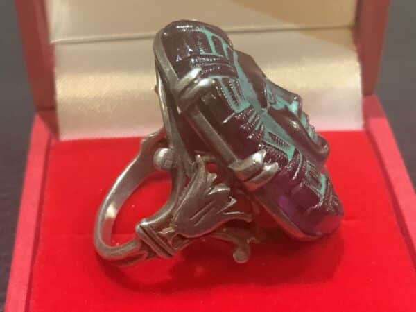 Egyptian Pharaohs head ring Victorian Antique Jewellery 5