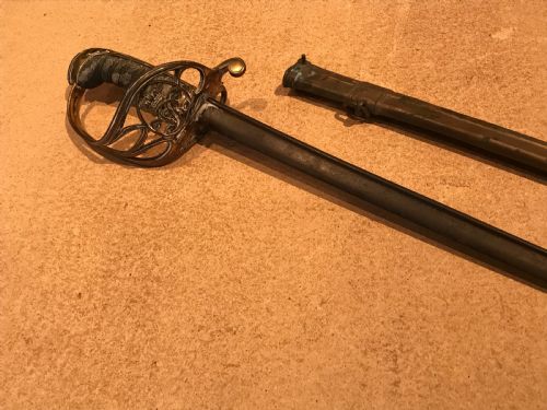 Sword & scabbard Victorian British Officers Antique Swords 7