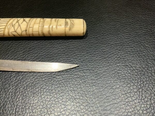 Japanese carved Bone Knife - Image 6
