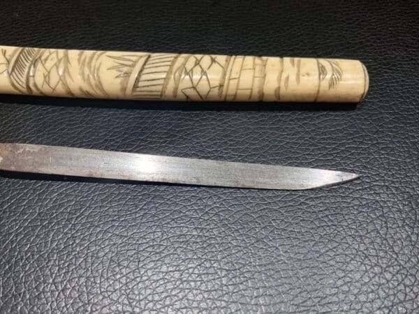 Japanese carved Bone Knife - Image 8