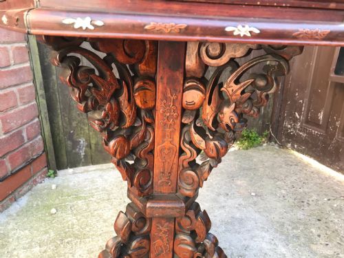 Chinese table inlaid with bone and exotic woods. Antique Tables 12
