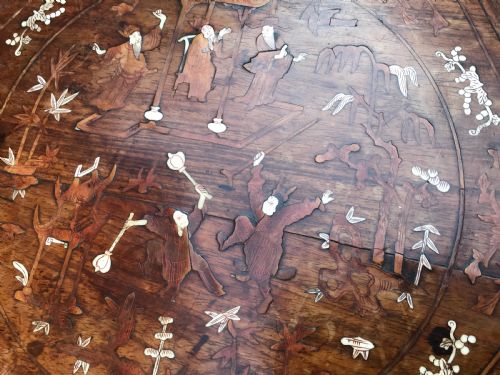 Chinese table inlaid with bone and exotic woods. Antique Tables 14