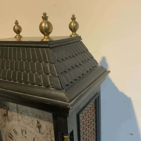 Bracket clock on eight bells ebonized case. Antique Clocks 11