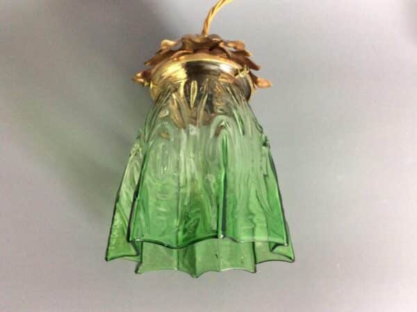 Arts and Crafts Green Glass Pendant Light - Image 5