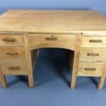 Twin Pedestal Solid Oak Writing Desk c1930’s Oak Desk Antique Desks