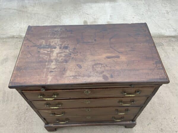 Brush Slide Georgian Mahogany Chest Of Drawers Antique Chest Of Drawers 4