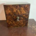 Gentleman’s Burr Walnut veneer Drinks Box. Antique Boxes