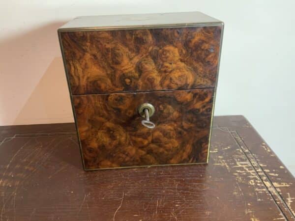 Gentleman’s Burr Walnut veneer Drinks Box. Antique Boxes 3