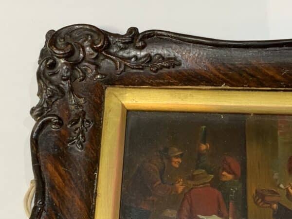 Painting Dutch Masterpiece oil on copper in quality frame Antique Art 14