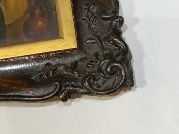 Painting Dutch Masterpiece oil on copper in quality frame - Image 8