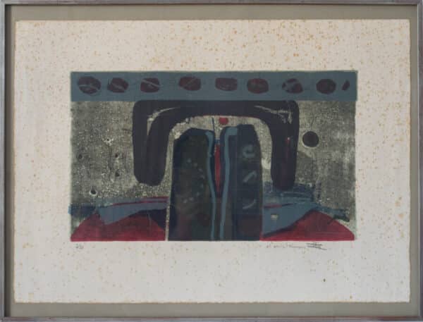 Abstract Composition – Etching and Aquatint on Paper abstract art Antique Art 6